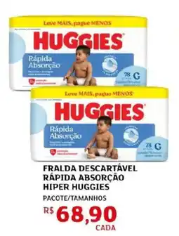 Assaí Atacadista Fralda descartável rápida absorção hiper huggies oferta