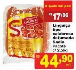 Dia Linguiça calabresa defumada sadia 2.5kg oferta