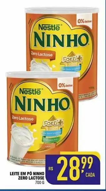 Mercantil Rodrigues Leite em pó ninho zero lactose 700g oferta