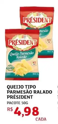 Assaí Atacadista Queijo tipo parmesão ralado président oferta