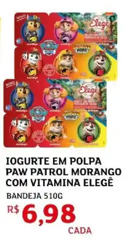 Assaí Atacadista Iogurte em polpa paw patrol morango com vitamina elegê bandeja oferta