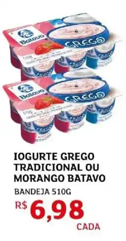 Assaí Atacadista Iogurte grego tradicional ou morango batavo bandeja oferta