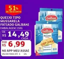 Assaí Atacadista Queijo tipo mussarela fatiado galbani oferta
