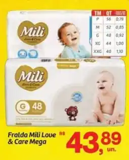 Fort Atacadista Fralda Mili Love & Care Mega oferta