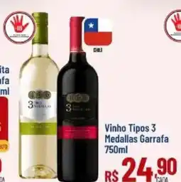 Max Atacadista Vinho Tipos 3 Medallas Garrafa oferta