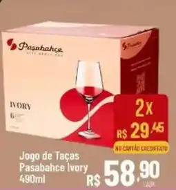 Max Atacadista Jogo de Taças Pasabahce Ivory oferta