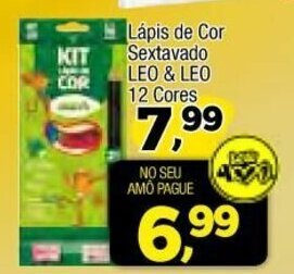 Lapis de Cor Sextavado Leo & Leo 12 Cores