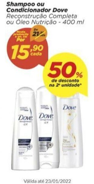 Shampoo ou condicionador Dove 400ml