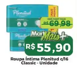 Mart Minas Roupa Íntima Plenitud c/16 Classic - Unidade oferta