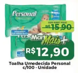 Mart Minas Toalha Umedecida Personal c/100 - Unidade oferta