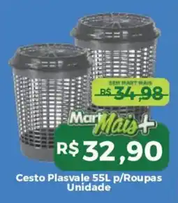 Mart Minas Cesto Plasvale p/Roupas Unidade oferta