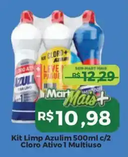 Mart Minas Kit Limp Azulim 500ml c/2 Cloro Ativo 1 Multiuso oferta