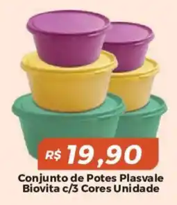 Mart Minas Conjunto de Potes Plasvale Biovita c/3 Cores Unidade oferta