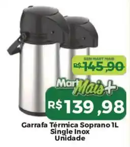 Mart Minas Garrafa Térmica Soprano Single Inox Unidade oferta