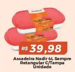 Mart Minas Assadeira Nadir Sempre Retangular C/Tampa Unidade oferta