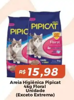 Mart Minas Areia Higiênica Pipicat 4kg Floral Unidade oferta