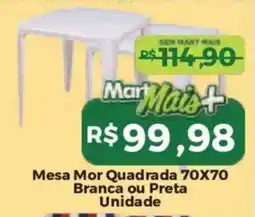 Mart Minas Mesa Mor Quadrada 70X70 Branca ou Preta Unidade oferta