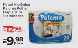 Super Luna Papel Higiênico Paloma Folha Dupla 20m 12 Unidades oferta