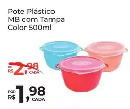 Super Luna Pote Plástico MB com Tampa Color oferta
