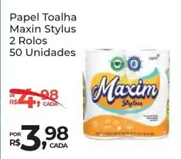 Super Luna Papel Toalha Maxin Stylus 2 Rolos 50 Unidades oferta