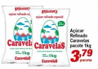 Acucar Refinado Caravelas pacote 1kg
