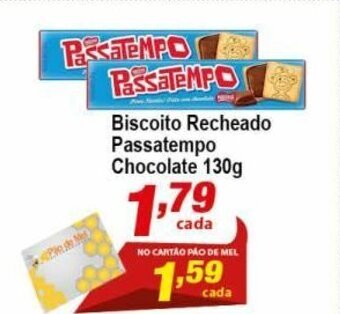 Biscoito Recheado Passatempo Chocolate 130g