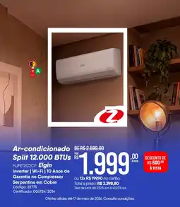 Zenir Ar-condicionado Split 12.000 BTUS HJFE12C2CF Elgin oferta