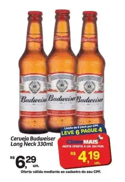 Fort Atacadista Cerveja Budweiser Long Neck oferta