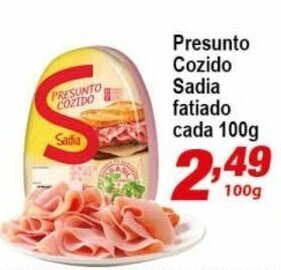 Presunto Cozido Sadia fatiado cada 100g