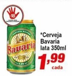 Pão de Mel Cerveja Bavaria lata 350ml oferta