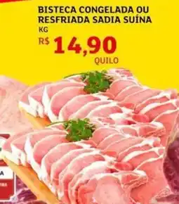 Assaí Atacadista Bisteca congelada ou resfriada sadia suína oferta