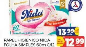 Supermercados Avenida Papel Higiênico Nida Folha Simples oferta