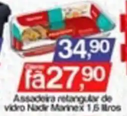 Supermercados Gricki Assadeira retangular de vidro Nadir Marinex oferta