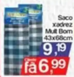 Supermercados Gricki Saco xadrez Mult Bom 43x68cm oferta