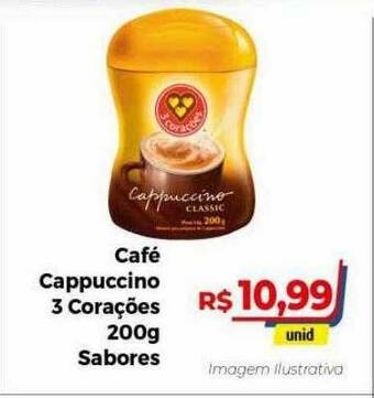 Hiper Moreira Café Cappuccino 3 Corações oferta