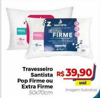 Hiper Moreira Travesseiro Santista Pop Firme Ou Extra Firme oferta