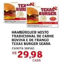Assaí Atacadista Hamburguer misto tradicional de carne bovina e de frango texas burger seara oferta