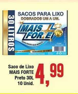 Rede Economia Saco De Lixo Mais Forte Preto 30l 10 oferta