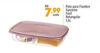Supper Rissul Pote Para Fiambre Sanremo Fácil Retangular oferta