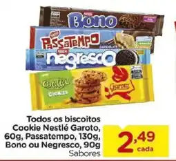Carrefour Todos os biscoitos Cookie Nestlé Garoto, Passatempo, Bono ou Negresco, Sabores oferta