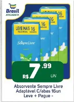 Brasil Atacadista Absorvente Sempre Livre Adaptável C/abas oferta