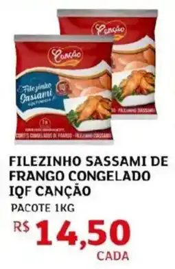 Assaí Atacadista Filezinho sassami de frango congelado iqf canção oferta