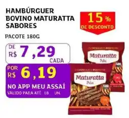 Assaí Atacadista Hamburguer bovino maturatta sabores oferta