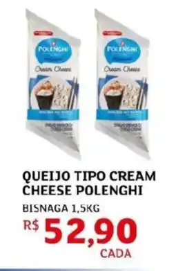 Assaí Atacadista Queijo tipo cream cheese polenghi bisnaga oferta