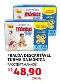 Assaí Atacadista Fralda descartável turma da mônica oferta