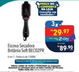 Supermercados Condor Escova Secadora Britânia Soft BEC02PR oferta