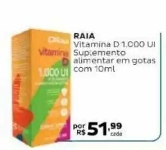 Raia Vitamina D 1.000 Ui Suplemento Alimentar Em Gotas Com 10ml
