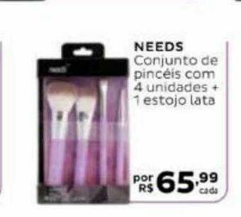 Droga Raia Needs Conjunto De Pincéis Com 4 Unidades 1 Estojo Lata oferta