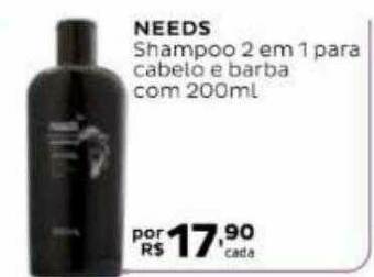 Needs Shampoo 2 Em 1 Para Cabelo E Barba Com 200ml