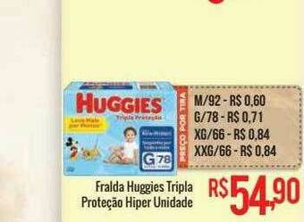 Mart Minas Fralda Huggies Tripla Proteção Hiper oferta